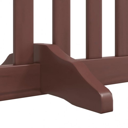 Hundelåge med dør - 4 paneler, 320 cm, foldbar poppeltræ, brun