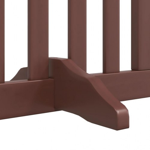 Hundelåge med dør - 4 paneler, 320 cm, foldbar poppeltræ, brun