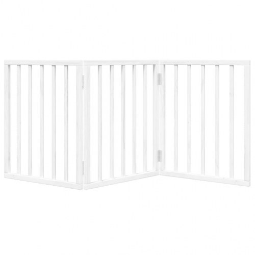 Hundelåge 3 paneler 150 cm foldbar poppeltræ hvid