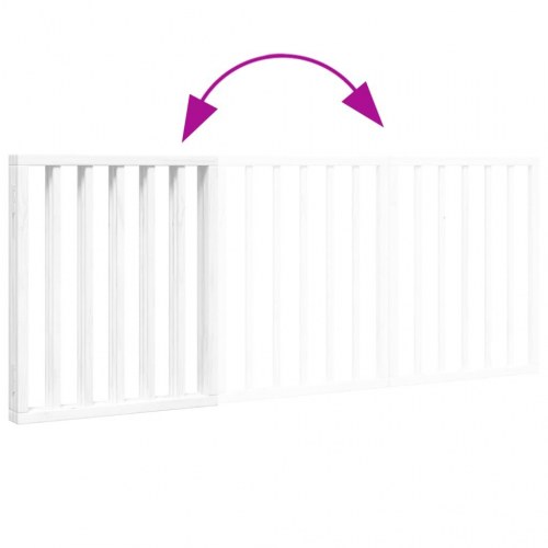 Hundelåge 3 paneler 150 cm foldbar poppeltræ hvid