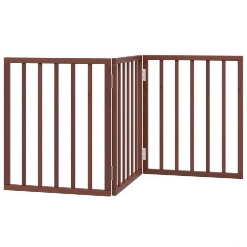Hundelåge med 3 paneler - 150 cm, foldbar poppeltræ, brun