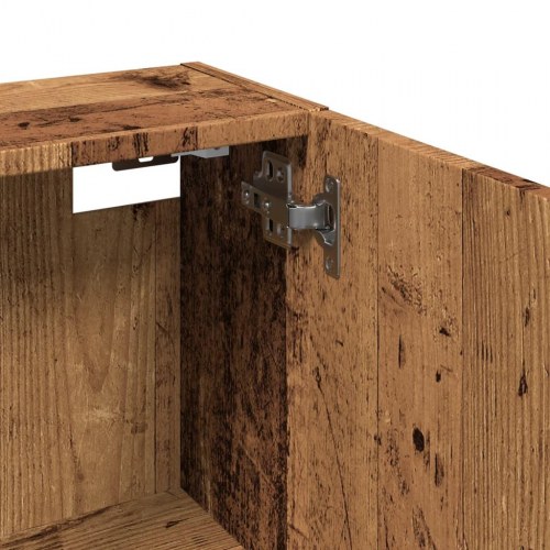 Væghængt badeværelsesskab 32x20x67 cm antikt træ