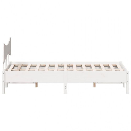 Sengeramme i massivt fyrretræ 150 x 200 cm - hvid
