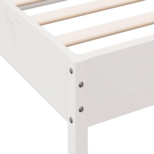 Sengeramme i massivt fyrretræ 150 x 200 cm - hvid