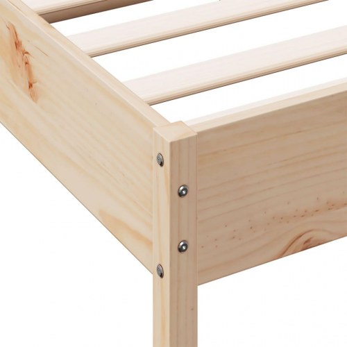 Sengeramme 135x190 cm i massivt fyrretræ - hvid