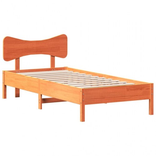 Sengeramme 75 x 190 cm i massivt fyrretræ - gyldenbrun