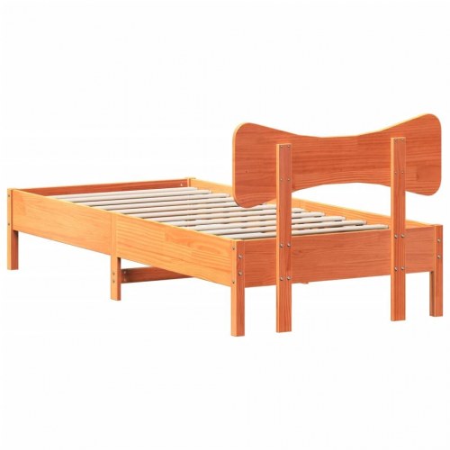 Sengeramme 75 x 190 cm i massivt fyrretræ - gyldenbrun