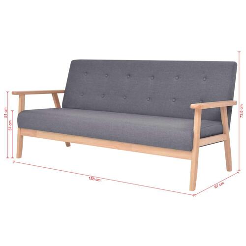 Sofasæt i 3 dele stof mørkegrå