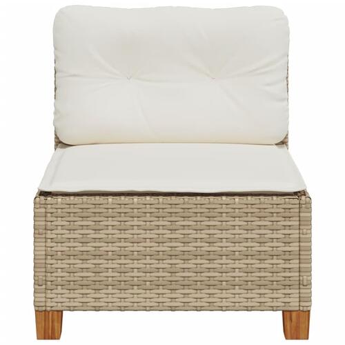 Sofamodul til haven med hynder polyrattan beige