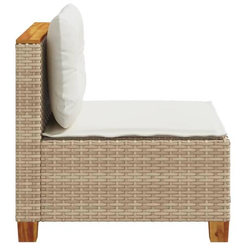 Sofamodul til haven med hynder polyrattan beige