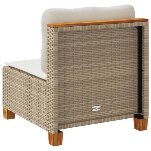 Sofamodul til haven med hynder polyrattan beige