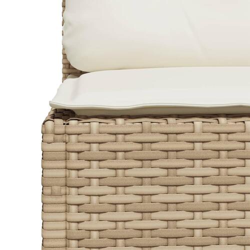 Sofamodul til haven med hynder polyrattan beige