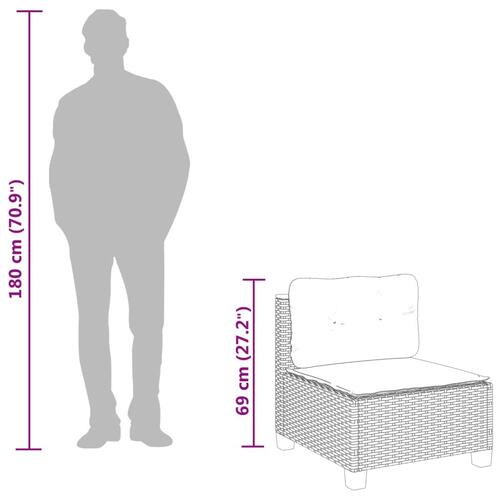 Sofamodul til haven med hynder polyrattan beige