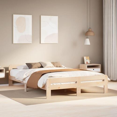 Sengeramme uden madras 160x200 cm massivt fyrretræ