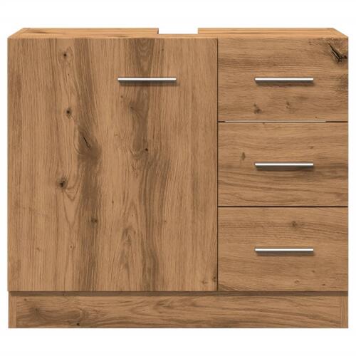 Underskab til vask 63x30x54 cm konstrueret træ gammelt eg
