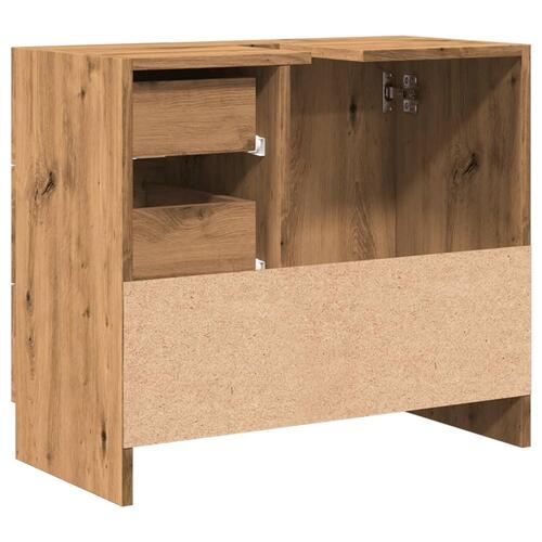 Underskab til vask 63x30x54 cm konstrueret træ gammelt eg