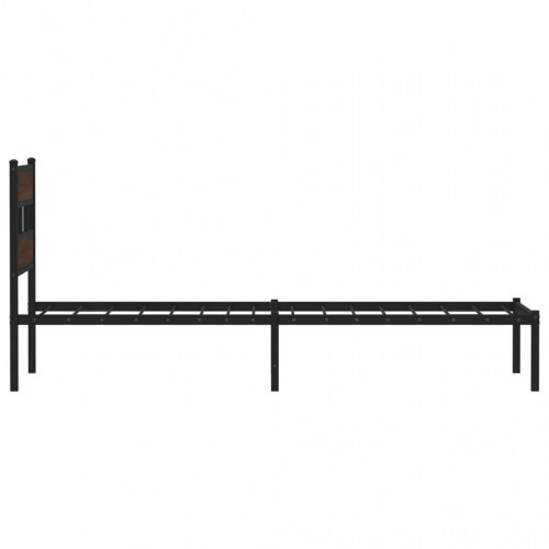Sengeramme med sengegavl 90 x 190 cm - brun egetræsfarve