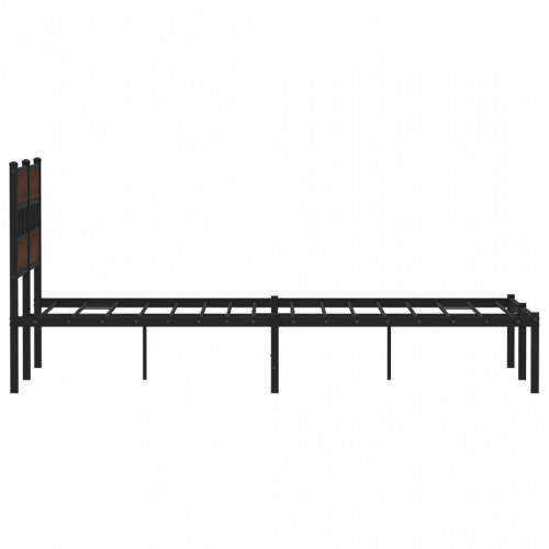 Sengeramme med sengegavl 120 x 190 cm uden madras - brunt egetræ