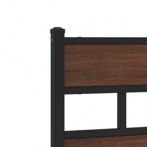 Sengeramme med sengegavl 120 x 190 cm uden madras - brunt egetræ