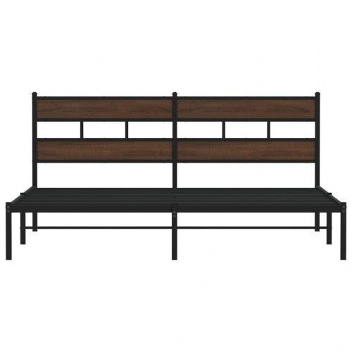 Sengeramme med sengegavl 193 x 203 cm uden madras - brunt egetræ