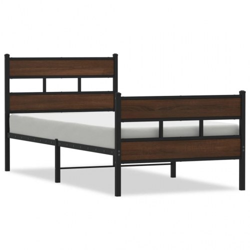 Sengeramme med sengegavl 80 x 200 cm uden madras - brun eg