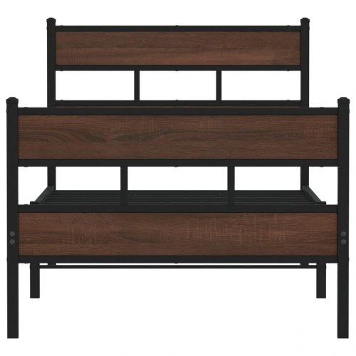 Sengeramme med sengegavl 80 x 200 cm uden madras - brun eg