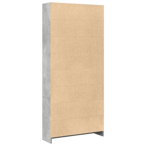 Bogreol 80x24x176 cm konstrueret træ betongrå