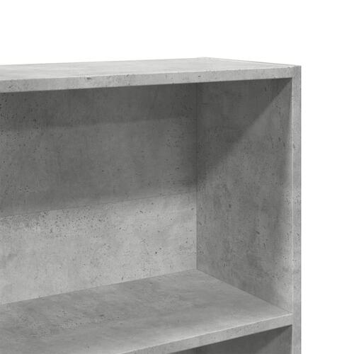 Bogreol 80x24x176 cm konstrueret træ betongrå