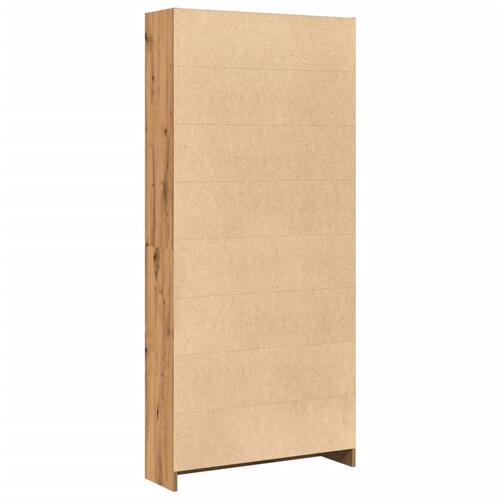 Bogreol 80x24x176 cm konstrueret træ egetræsfarve