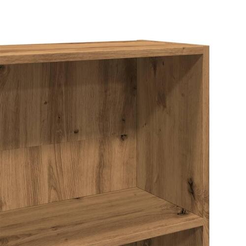 Bogreol 80x24x176 cm konstrueret træ egetræsfarve