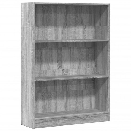 Bogreol 80 x 24 x 109 cm - grå sonoma-eg