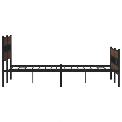 Sengeramme uden madras 183 x 213 cm i metal - brun egetræsfarve