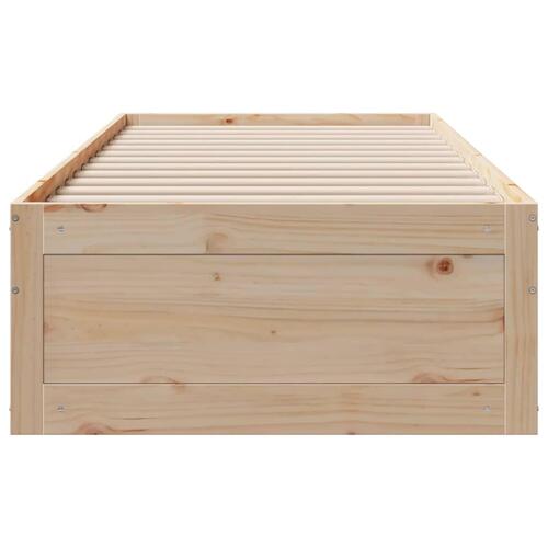 Sengeramme uden madras med skuffer 90x200 cm massivt fyrretræ