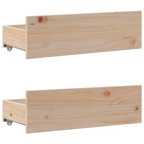 Sengeramme uden madras med skuffer 90x200 cm massivt fyrretræ