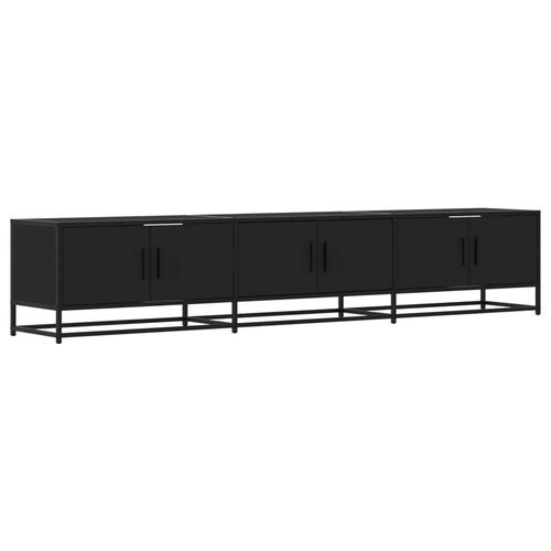 Tv-bord 210x35x41 cm konstrueret træ sort