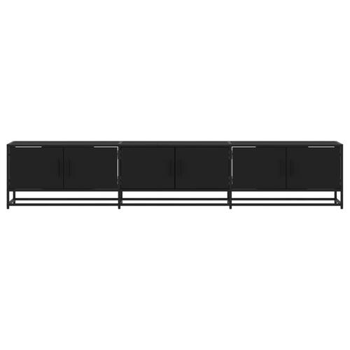 Tv-bord 210x35x41 cm konstrueret træ sort