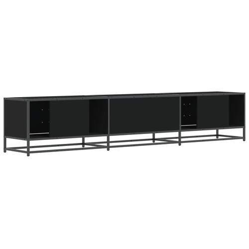 Tv-bord 210x35x41 cm konstrueret træ sort
