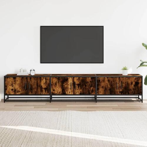 Tv-bord 210x35x41 cm konstrueret træ røget egetræsfarve