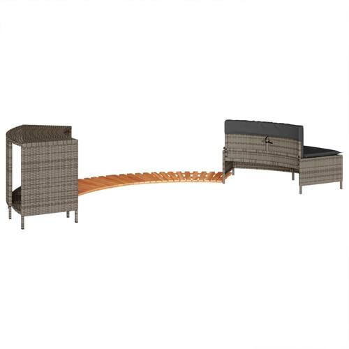 Spakant polyrattan og massivt akacietræ grå