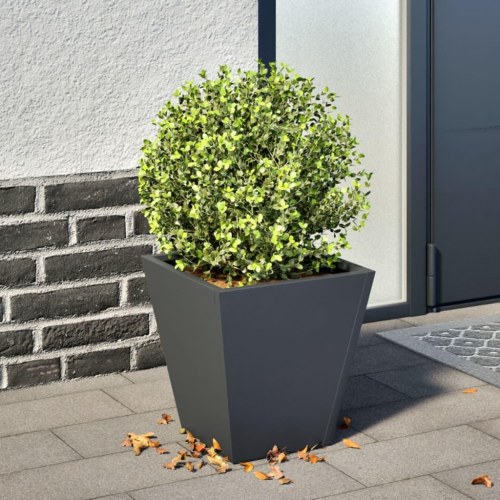 Plantekasse 30 x 30 x 30 cm i stål - antracitgrå