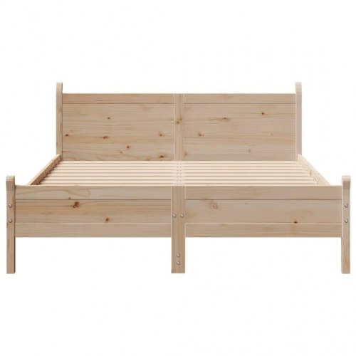 Sengeramme med lamelbund 135 x 190 cm i massivt fyrretræ