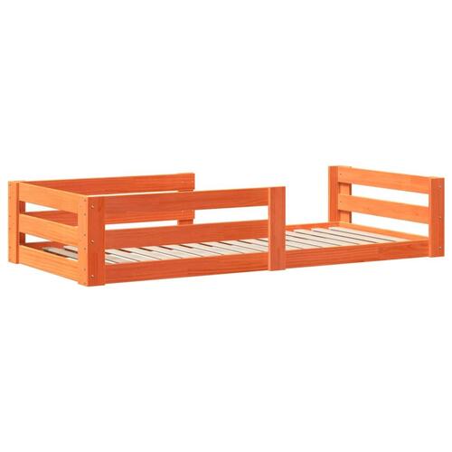 Sengeramme uden madras 80x190 cm massivt fyrretræ gyldenbrun