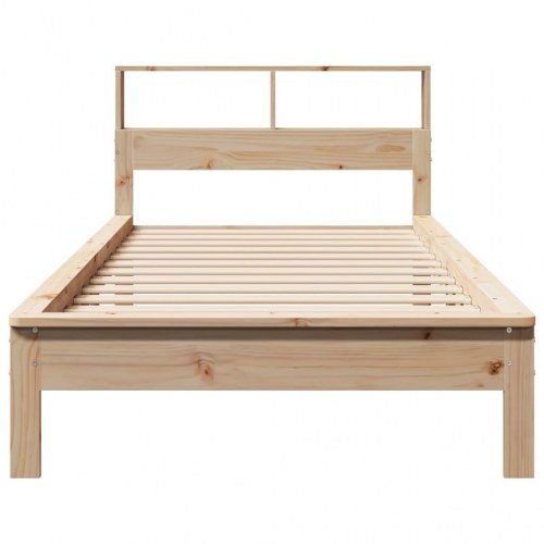 Seng med reol uden madras 90 x 200 cm - massivt fyrretræ
