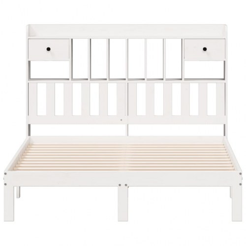 Seng med reolgavl uden madras 140 x 190 cm - hvid