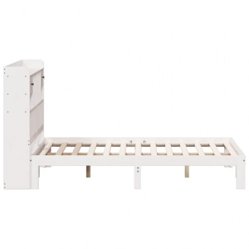 Seng med reolgavl uden madras 140 x 190 cm - hvid