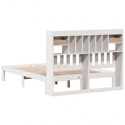 Seng med reolgavl uden madras 140 x 190 cm - hvid