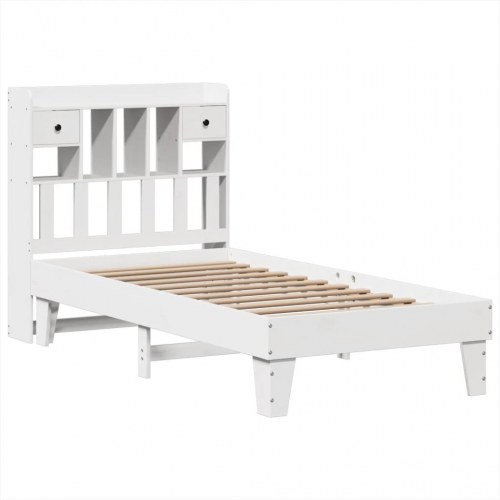 Sengeramme 90x200 cm i massivt fyrretræ - hvid