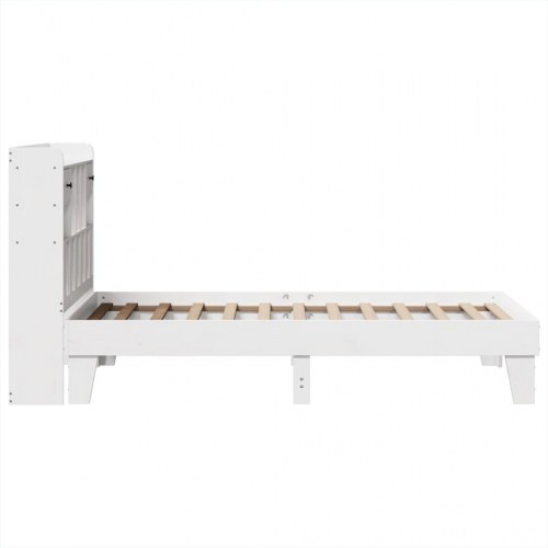 Sengeramme 90x200 cm i massivt fyrretræ - hvid