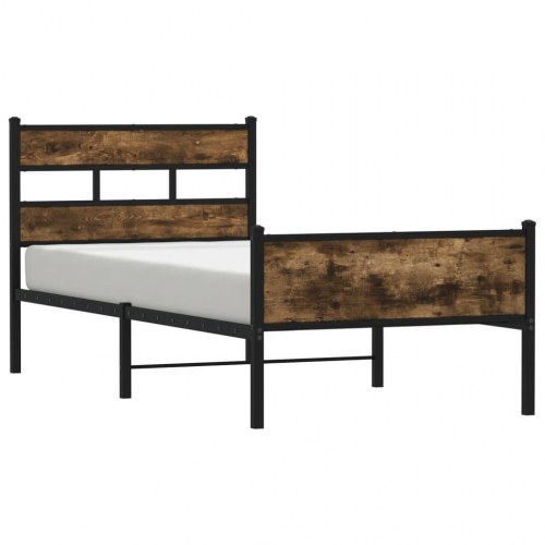 Sengeramme 107 x 203 cm uden madras - røget egetræ