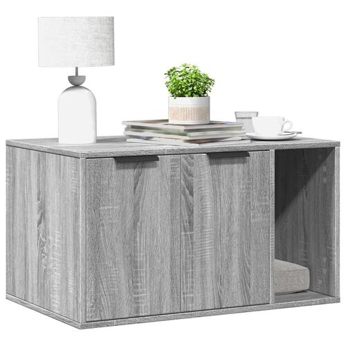 Toiletskjuler kattebakke 80x50x45 cm konstrueret træ grå sonoma